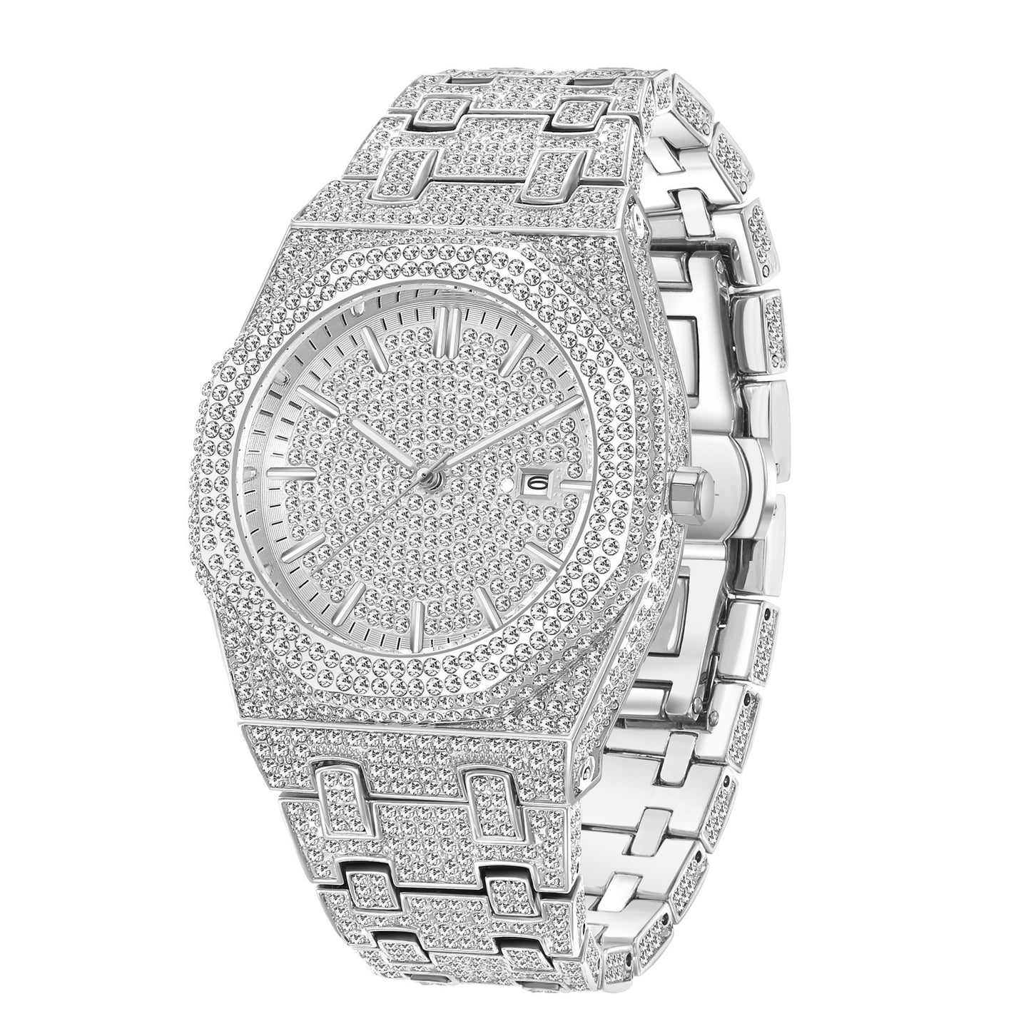 Stainless steel full diamond reloj hombre 3817