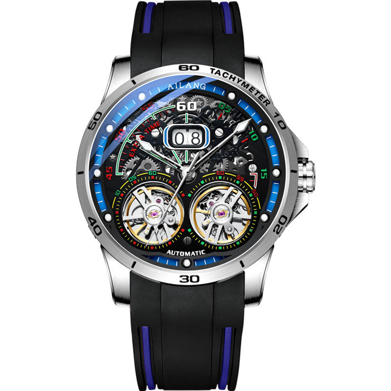 Double Flywheel skeleton automatic Watch date reloj hombre 4892