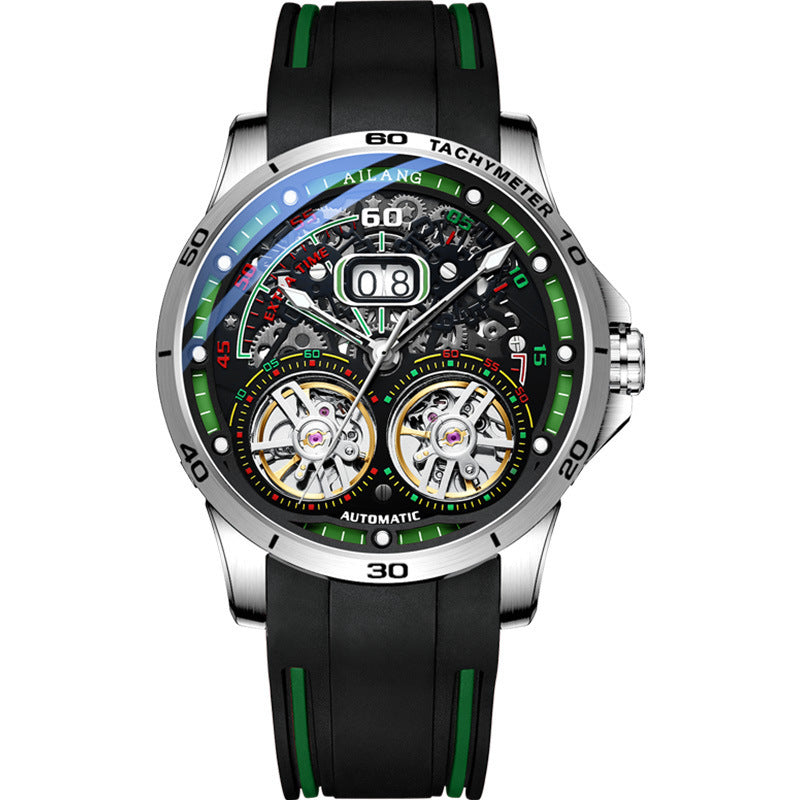 Double Flywheel skeleton automatic Watch date reloj hombre 4892