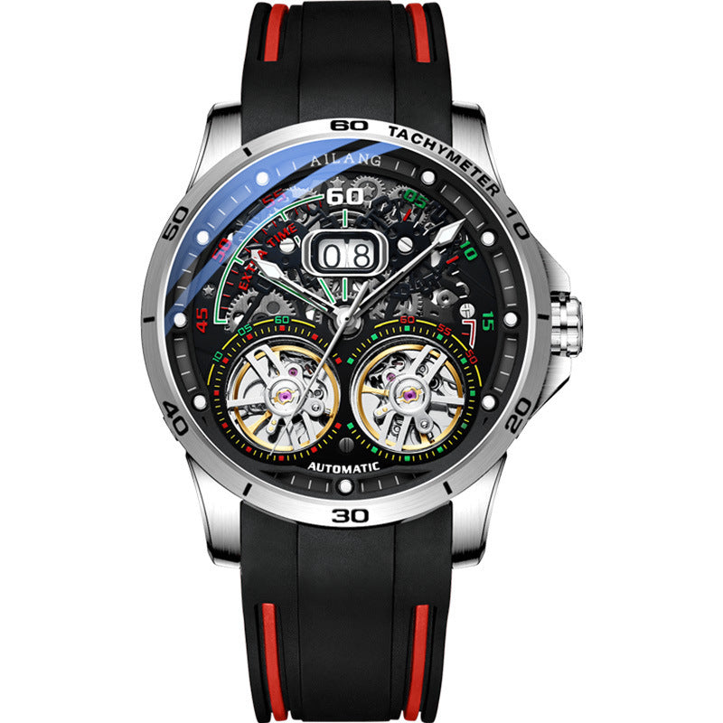 Double Flywheel skeleton automatic Watch date reloj hombre 4892