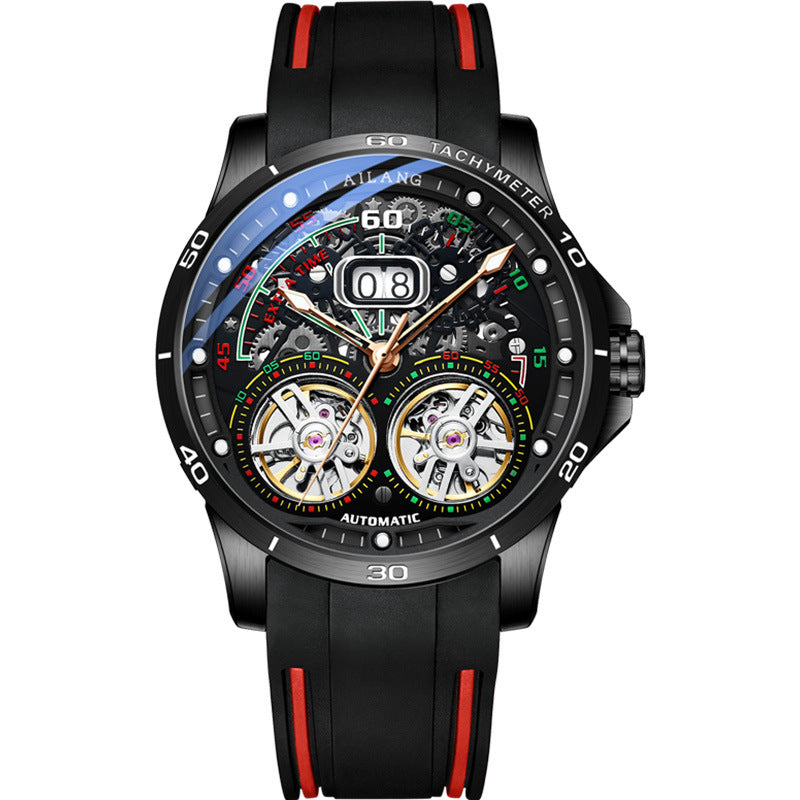 Double Flywheel skeleton automatic Watch date reloj hombre 4892