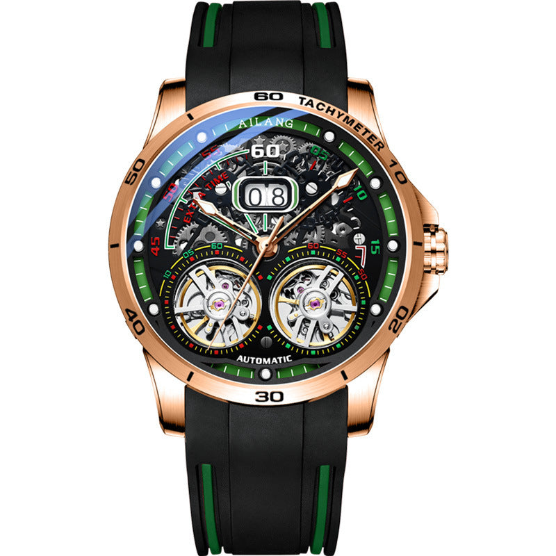 Double Flywheel skeleton automatic Watch date reloj hombre 4892