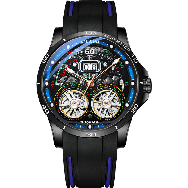 Double Flywheel skeleton automatic Watch date reloj hombre 4892