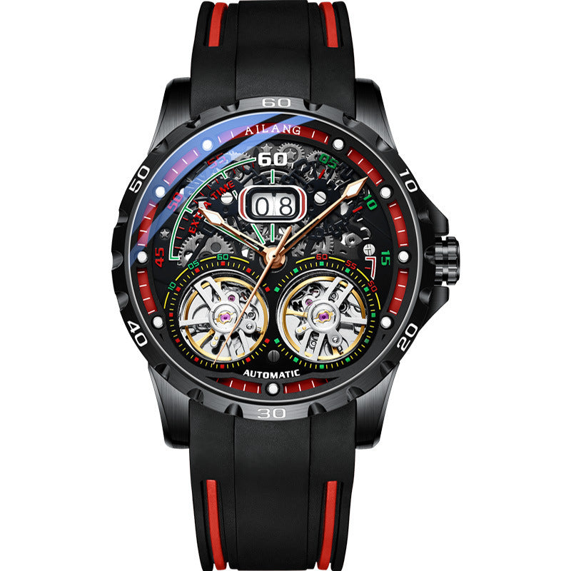 Double Flywheel skeleton automatic Watch date reloj hombre 4892