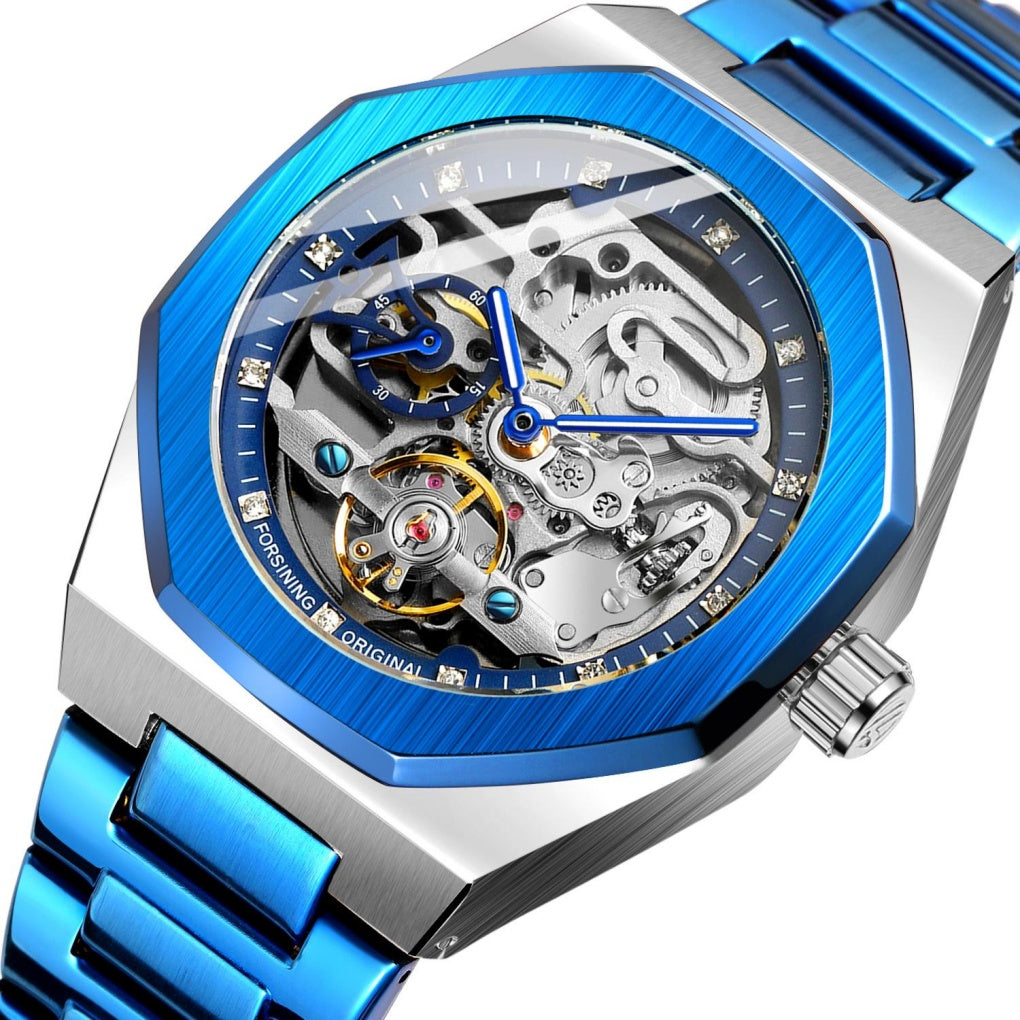 Stainless steel skeleton reloj hombre 3820