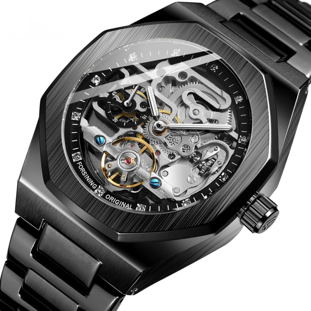 Stainless steel skeleton reloj hombre 3820