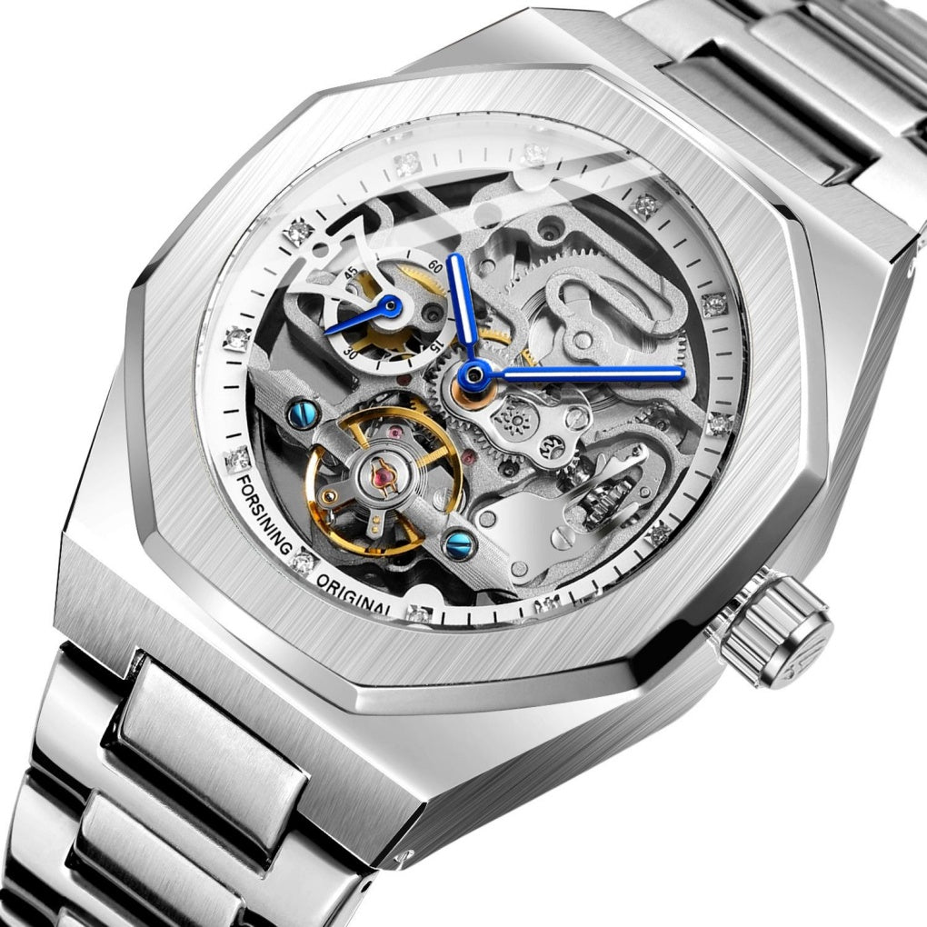 Stainless steel skeleton reloj hombre 3820