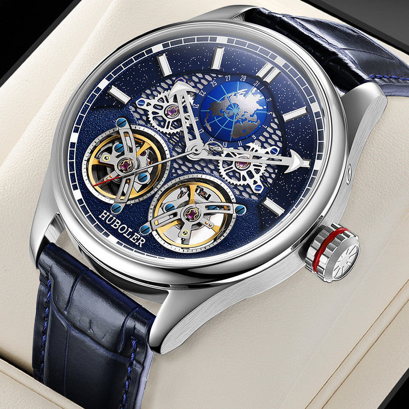 Stainless steel tourbillon reloj hombre 3730