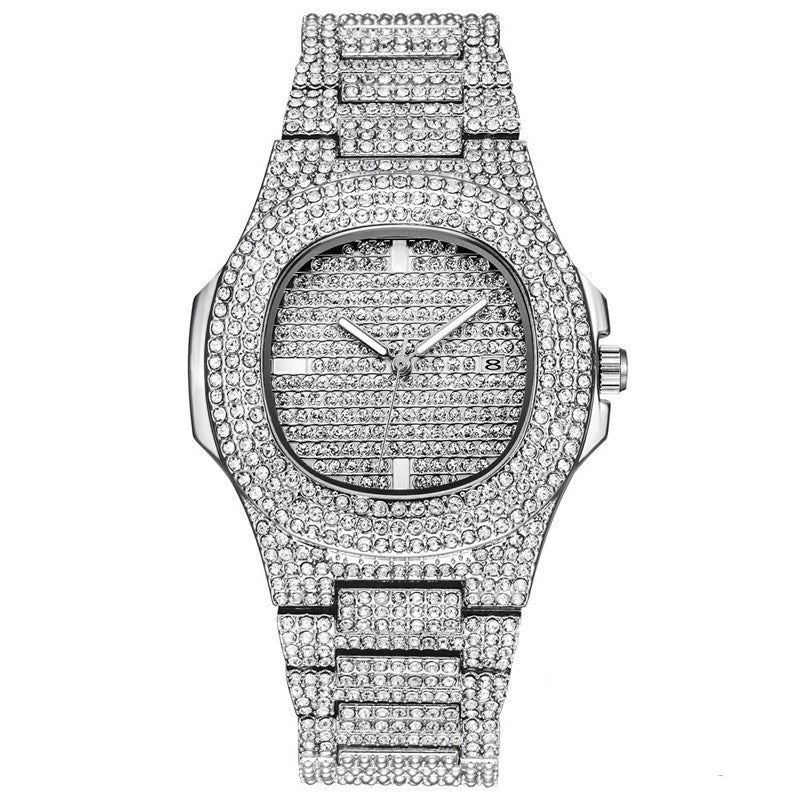 Fashion Iced-out stainless steel reloj hombre 2875