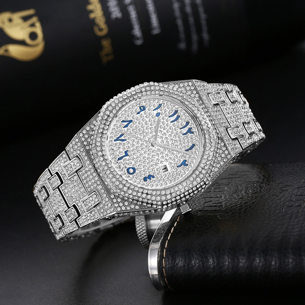 Stainless steel full diamond reloj hombre 3817