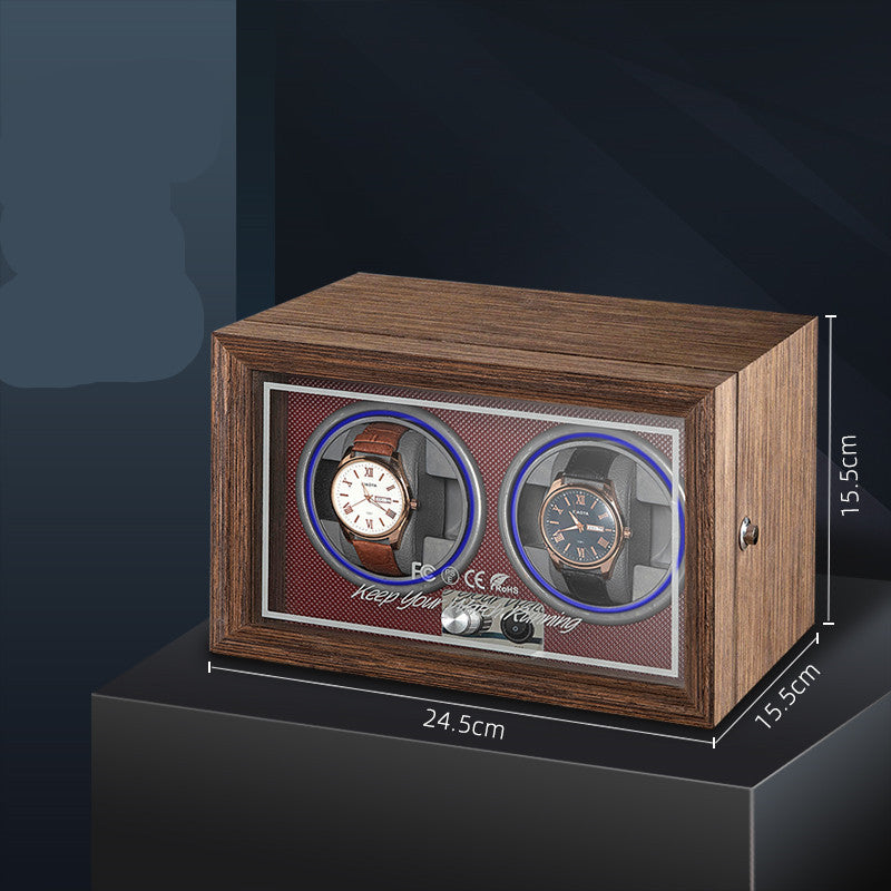 Wooden rotary watch storage winder
