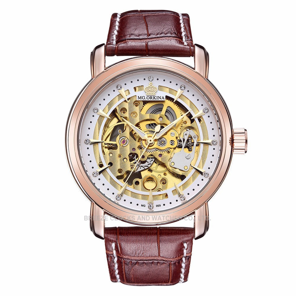 Fashionable skeleton reloj hombre 4702