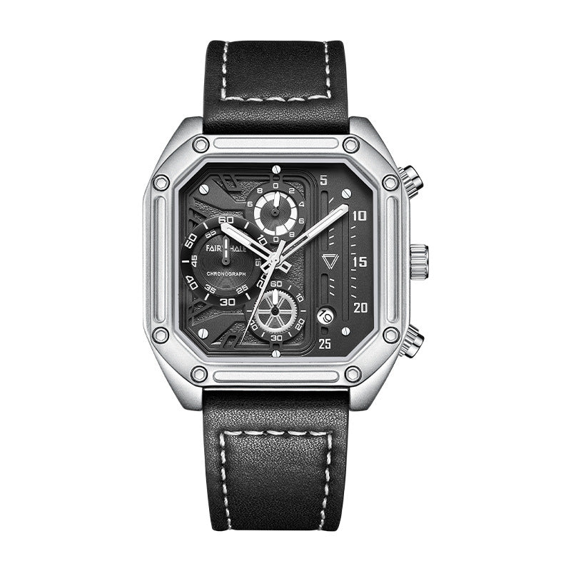 Stainless steel square sport reloj hombre