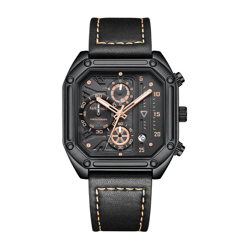 Stainless steel square sport reloj hombre