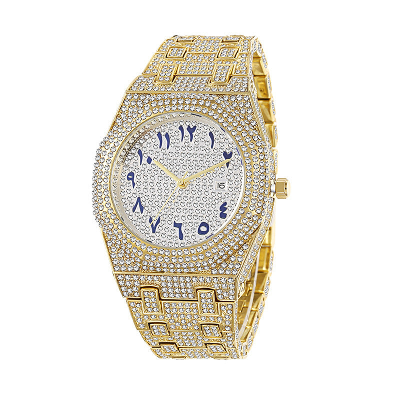 Stainless steel full diamond reloj hombre 3817