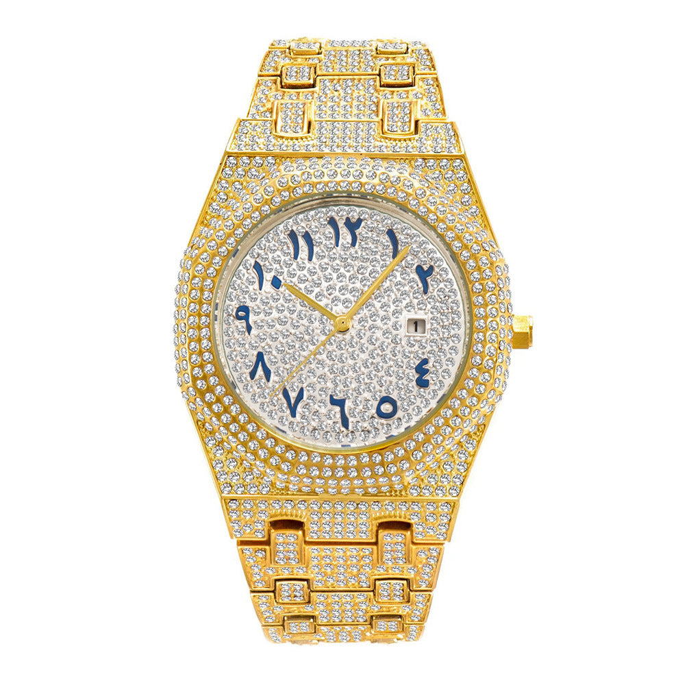 Stainless steel full diamond reloj hombre 3817