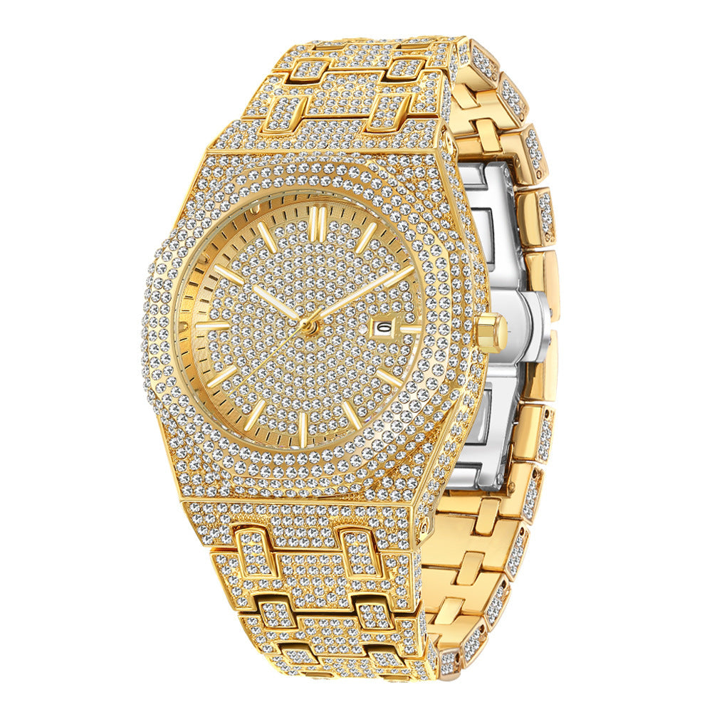 Stainless steel full diamond reloj hombre 3817