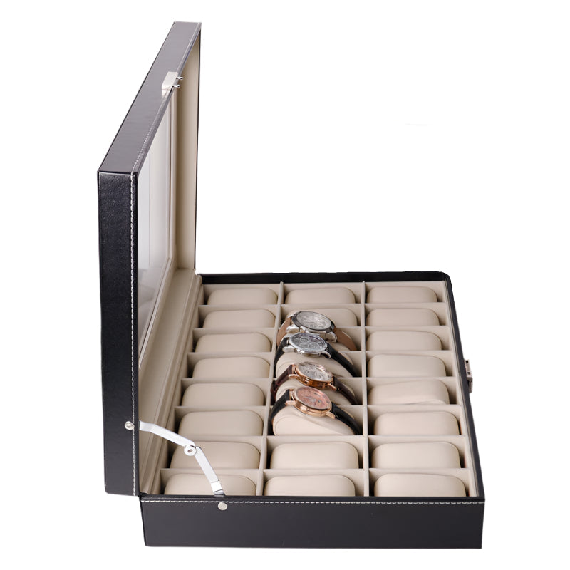 Leather watch display case