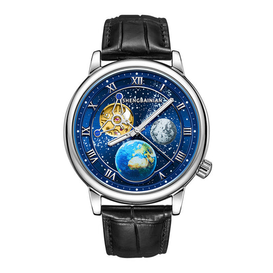 Luminoso tierra y luna reloj hombre 6925