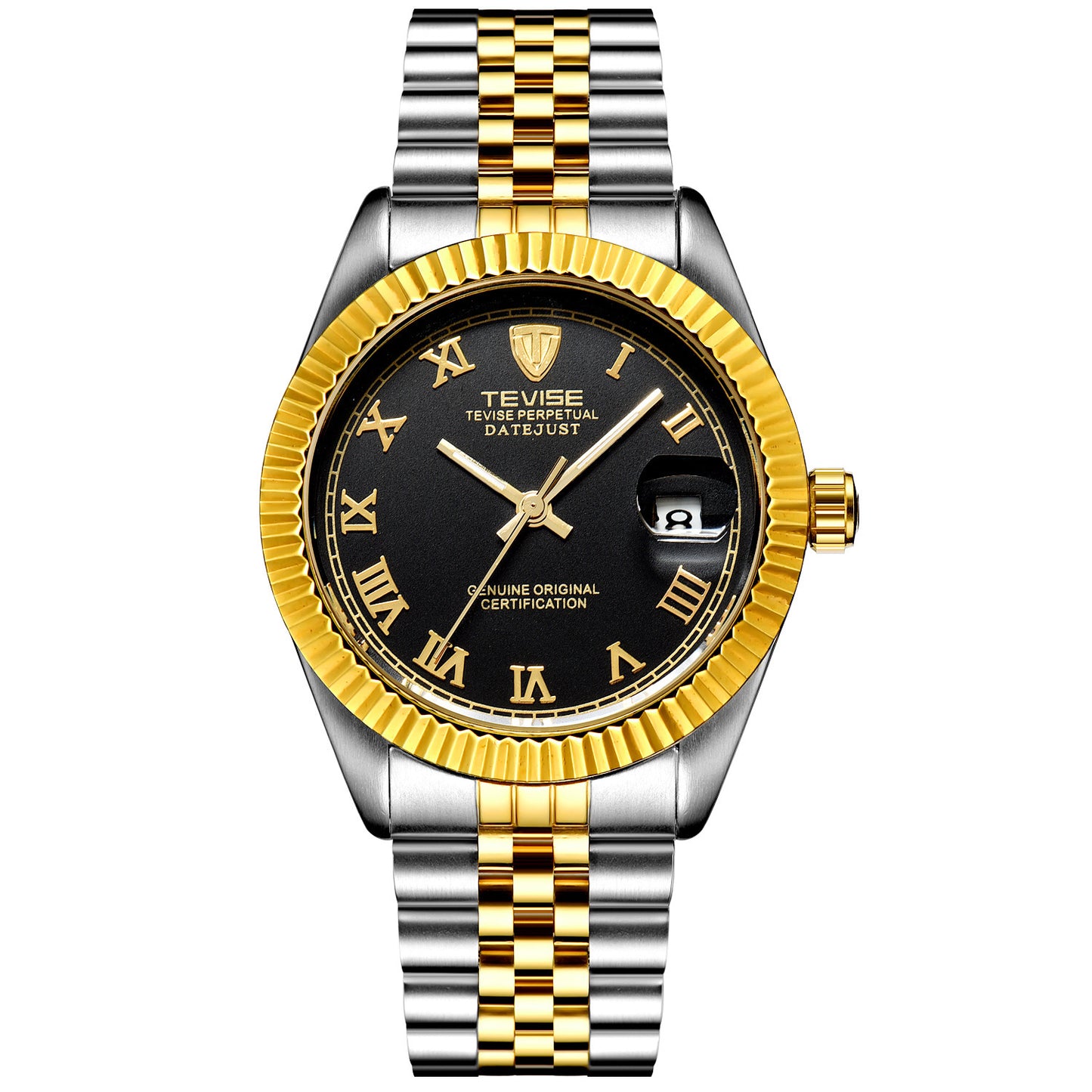 Stainless steel date just reloj hombre 3872