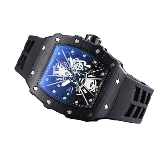 Hollow flower silicone quartz watch
