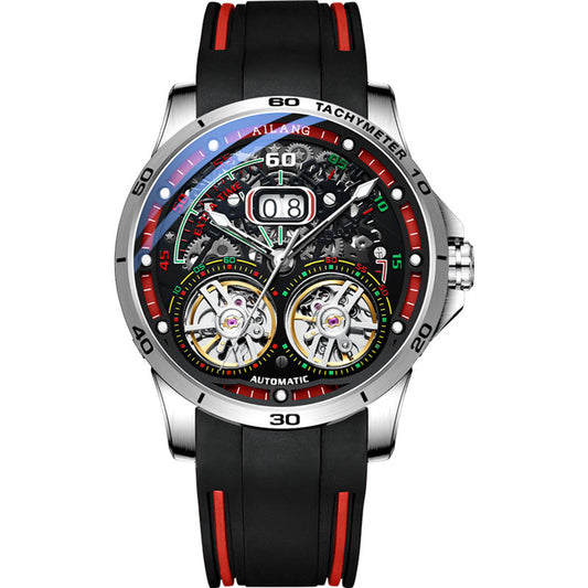 Double Flywheel skeleton automatic Watch date reloj hombre 4892