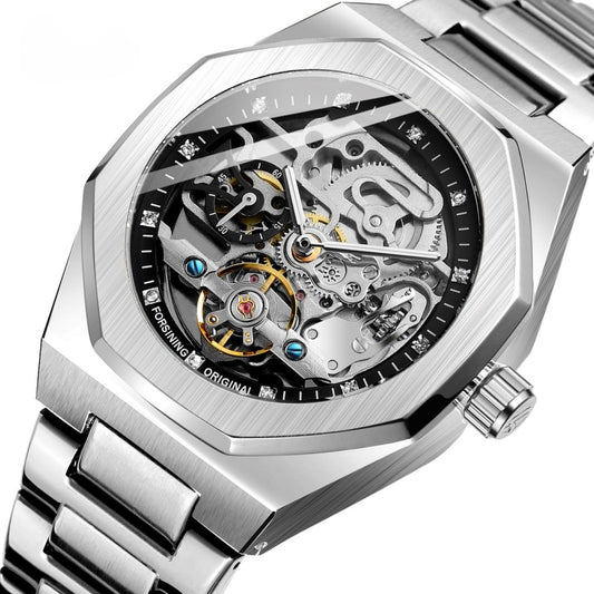 Stainless steel skeleton reloj hombre 3820