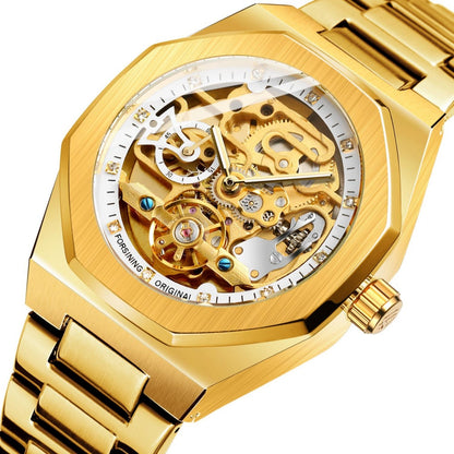 Stainless steel skeleton reloj hombre 3820