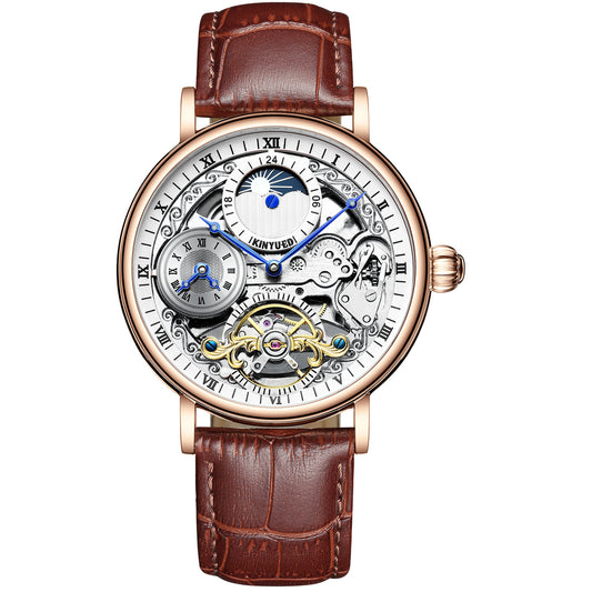 Stainless steel sport skeleton reloj hombre 6397