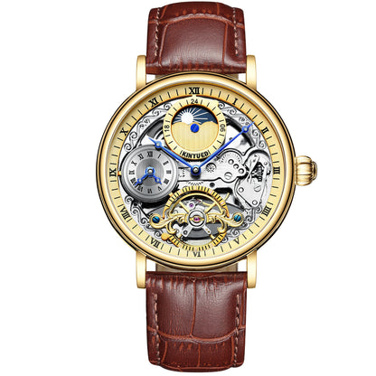 Stainless steel sport skeleton reloj hombre 6397