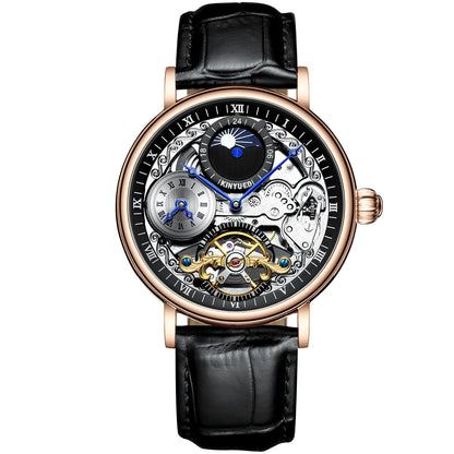 Stainless steel sport skeleton reloj hombre 6397