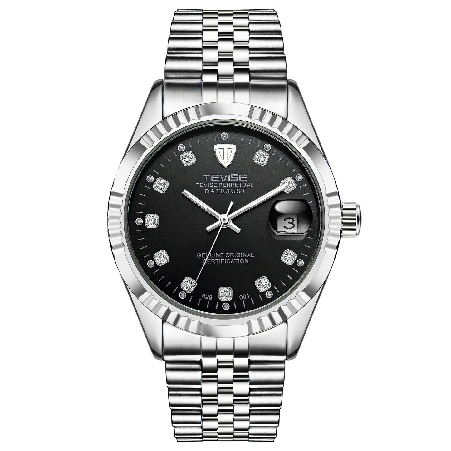 Stainless steel date just reloj hombre 3872