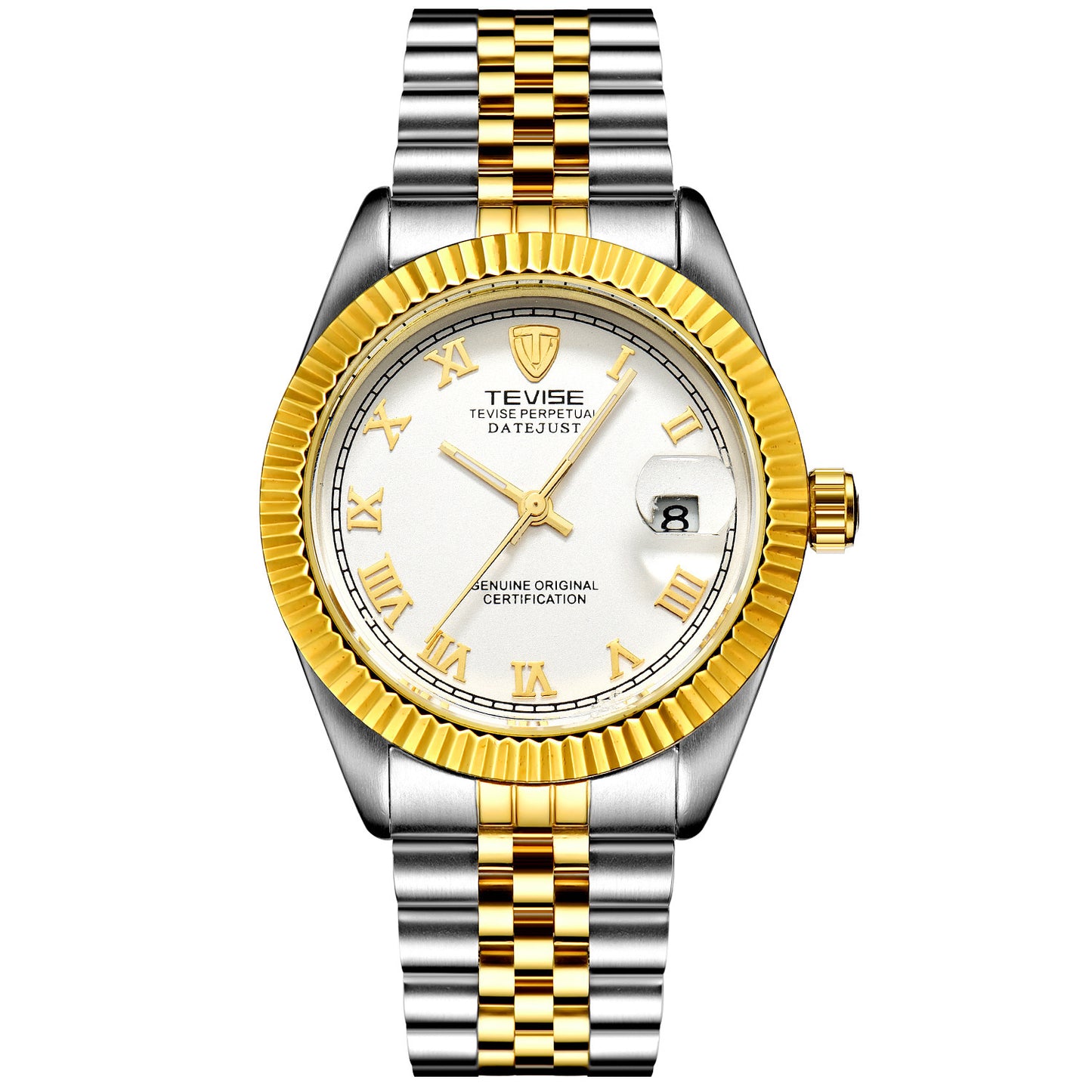 Stainless steel date just reloj hombre 3872