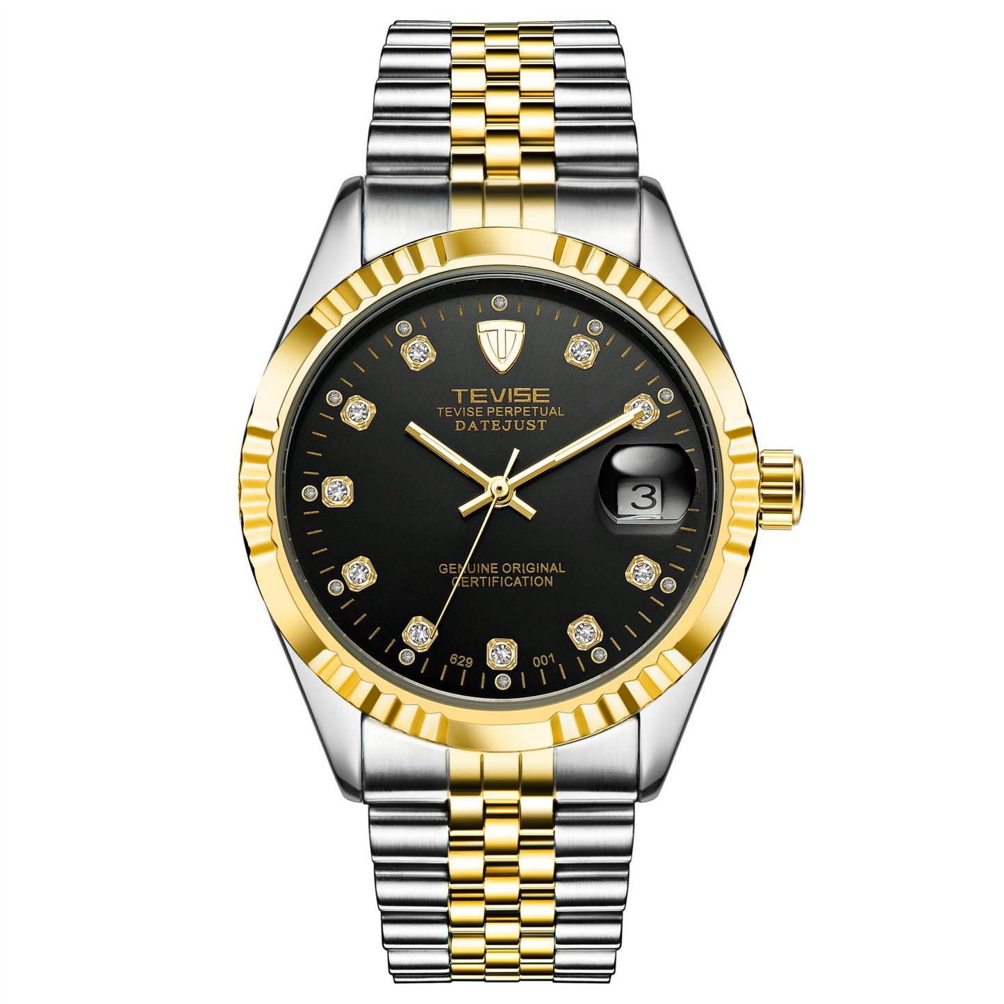 Stainless steel date just reloj hombre 3872