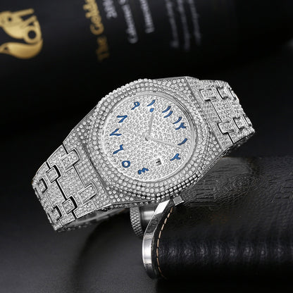 Stainless steel full diamond reloj hombre 3817