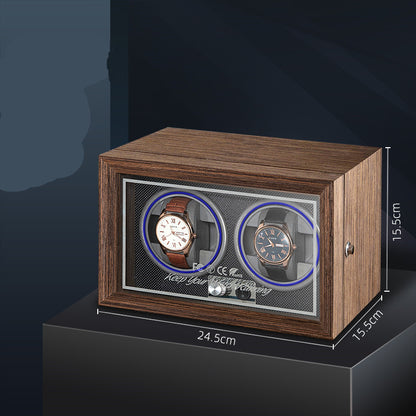Wooden rotary watch storage winder