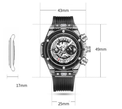 Transparent sport reloj hombre 7829