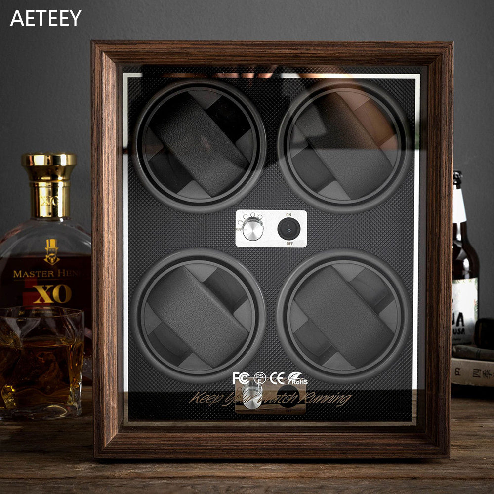 Wooden rotary watch storage winder