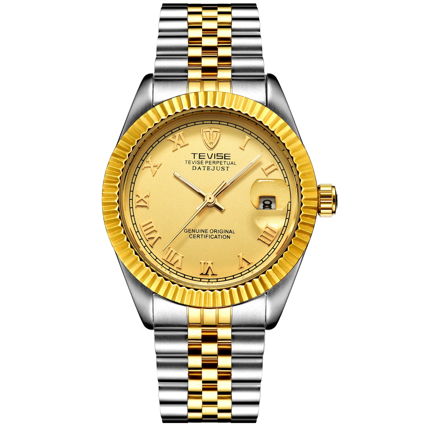 Stainless steel date just reloj hombre 3872