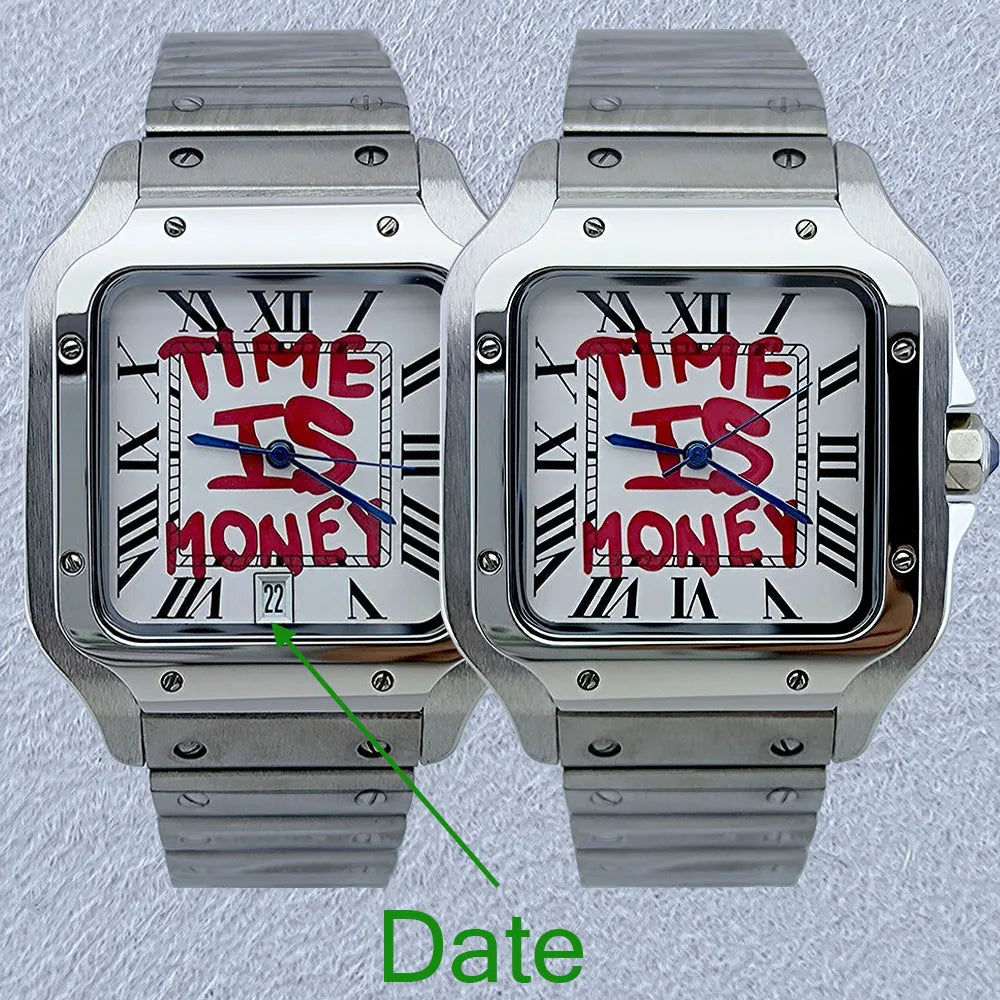 Stainless steel Santos reloj "Time is Money" hombre 4592