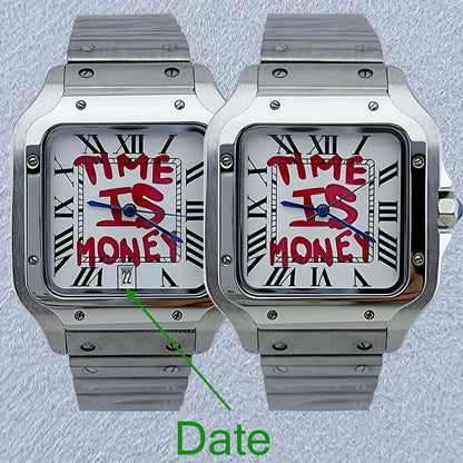 Stainless steel Santos reloj "Time is Money" hombre 4592