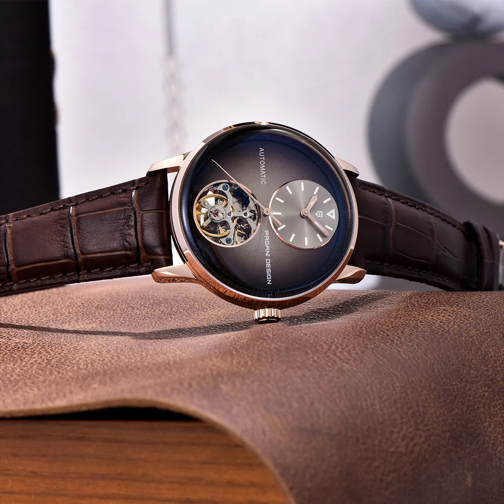 Stainless steel tourbillon reloj hombre 9503