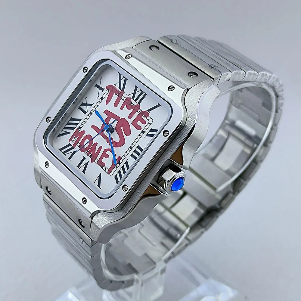 Stainless steel Santos reloj "Time is Money" hombre 4592