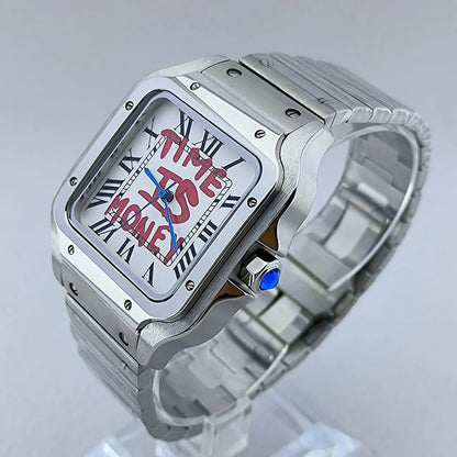 Stainless steel Santos reloj "Time is Money" hombre 4592