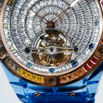 AJUT Crystal Flying Tourbillon reloj hombre 0521