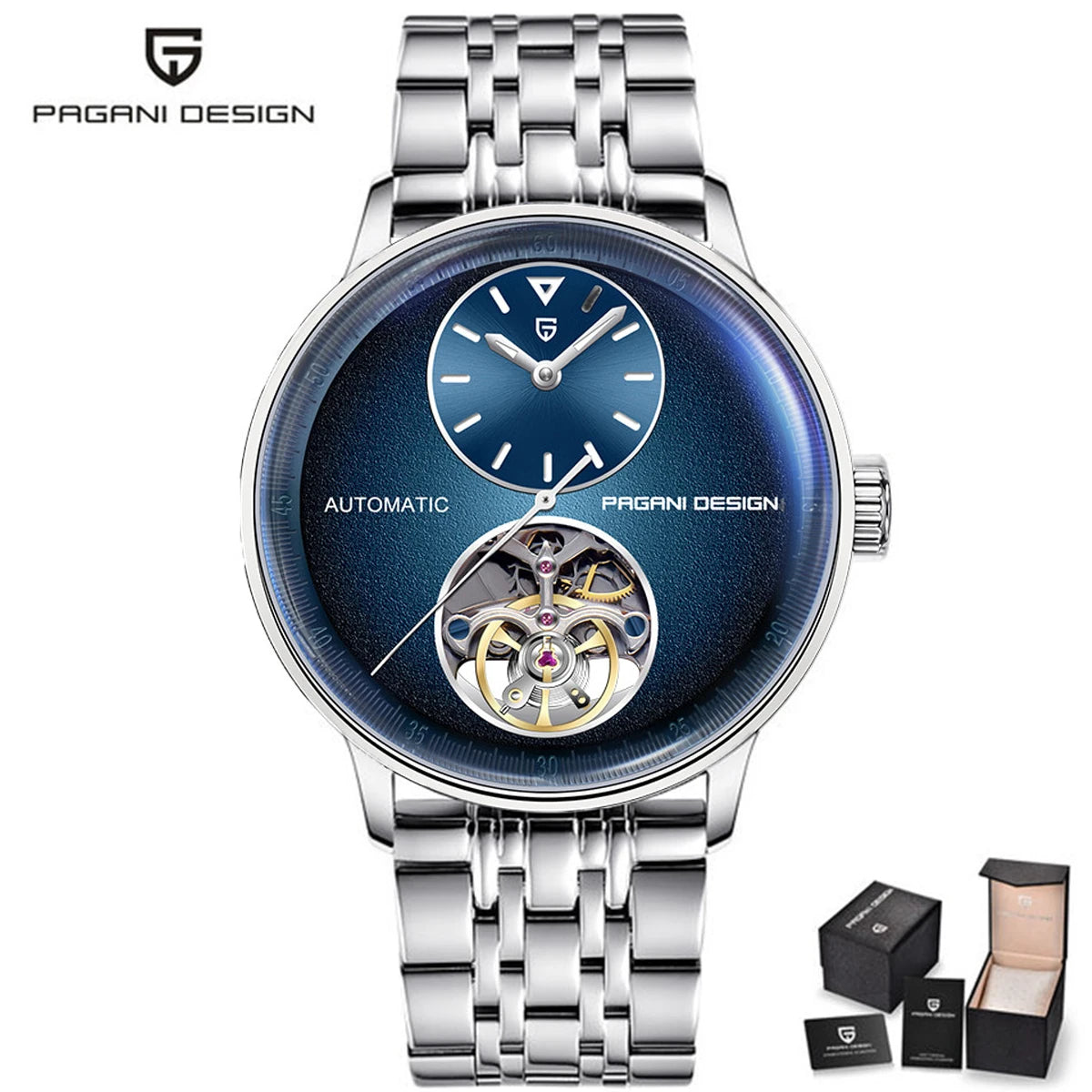 Stainless steel tourbillon reloj hombre 9503