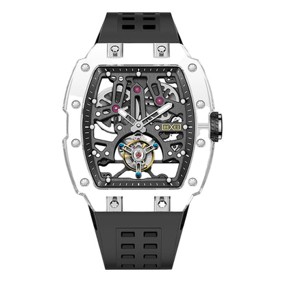 BEXEI Luxury K9 Crystal Tourbillon reloj hombre 0391