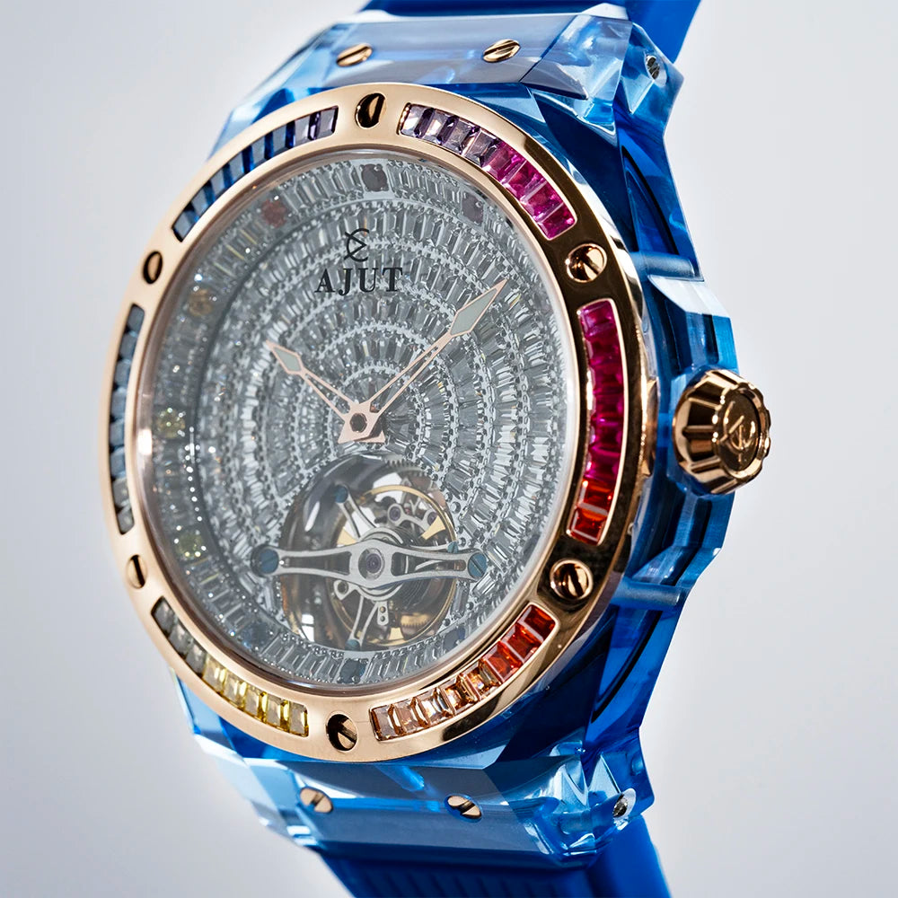 AJUT Crystal Flying Tourbillon reloj hombre 0521