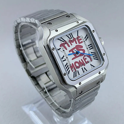 Stainless steel Santos reloj "Time is Money" hombre 4592