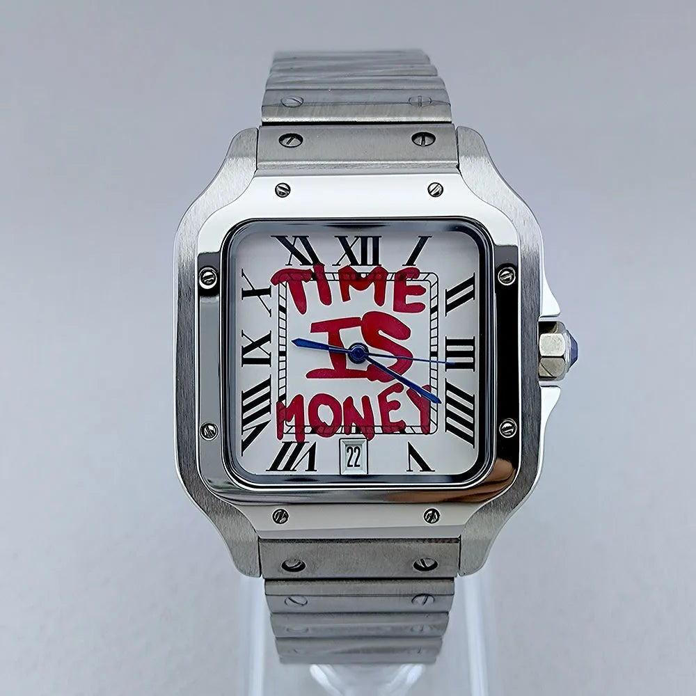 Stainless steel Santos reloj "Time is Money" hombre 4592
